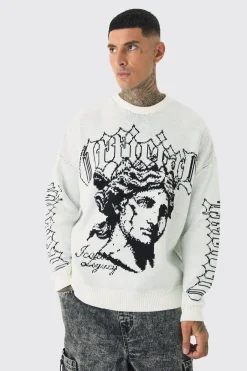 Tall OFCL Renaissance Crew Neck Jumper | BoohooMAN UK