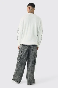 Tall OFCL Renaissance Crew Neck Jumper | BoohooMAN UK