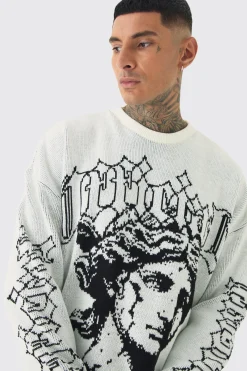 Tall OFCL Renaissance Crew Neck Jumper | BoohooMAN UK