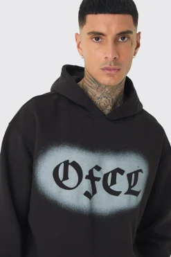 Tall OFCL Spray Hoodie & Relaxed Fit Jogger Tracksuit | BoohooMAN UK