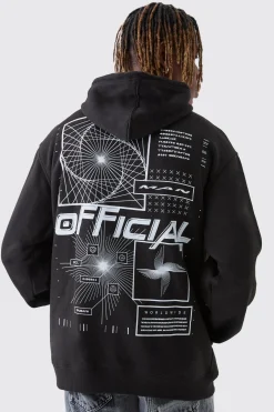 Tall Official Abstract Graphic Oversized Hoodie | BoohooMAN UK