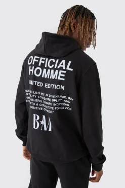 Tall Official Homme Regular Fit Hoodie | BoohooMAN UK