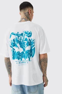 Tall Official Renaissance Back Print T-shirt In White | BoohooMAN UK