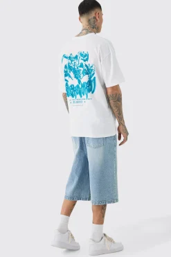 Tall Official Renaissance Back Print T-shirt In White | BoohooMAN UK