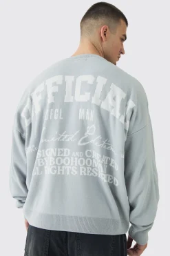 Tall Official Varsity Knitted Sweatshirt | BoohooMAN UK