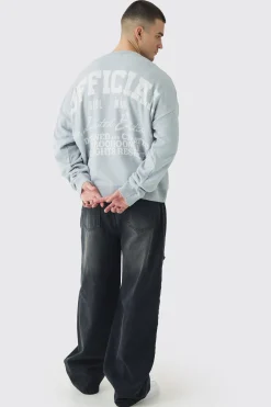 Tall Official Varsity Knitted Sweatshirt | BoohooMAN UK