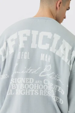 Tall Official Varsity Knitted Sweatshirt | BoohooMAN UK