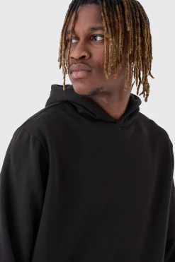 Tall Official Worldwide Back Printed Oversized Hoodie | BoohooMAN UK
