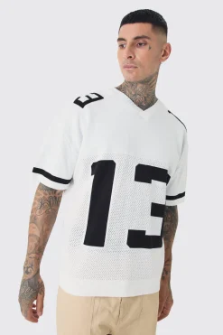 Tall Open Stitch Varsity Jumper | BoohooMAN UK