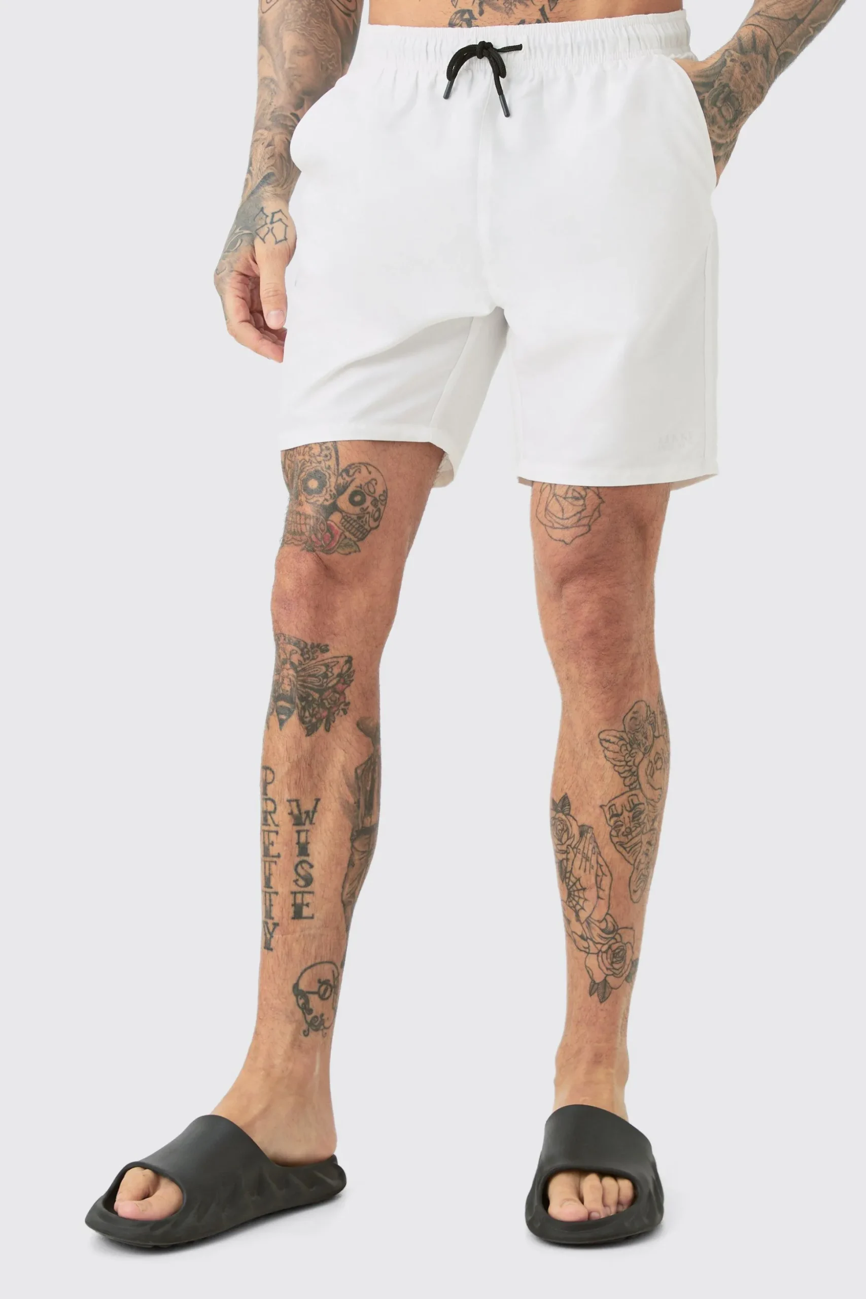 Tall Original Man Mid Length Swim Short | BoohooMAN UK