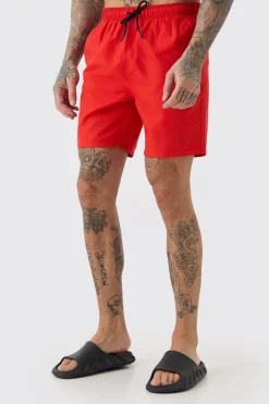 Tall Original Man Mid Length Swim Short | BoohooMAN UK