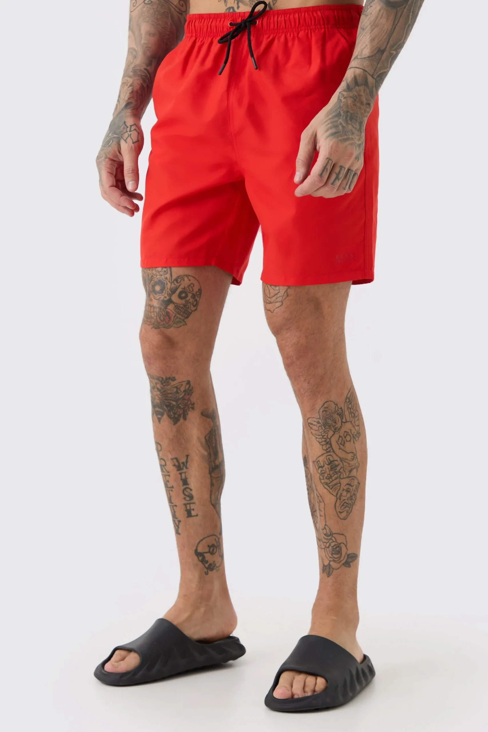 Tall Original Man Mid Length Swim Short | BoohooMAN UK