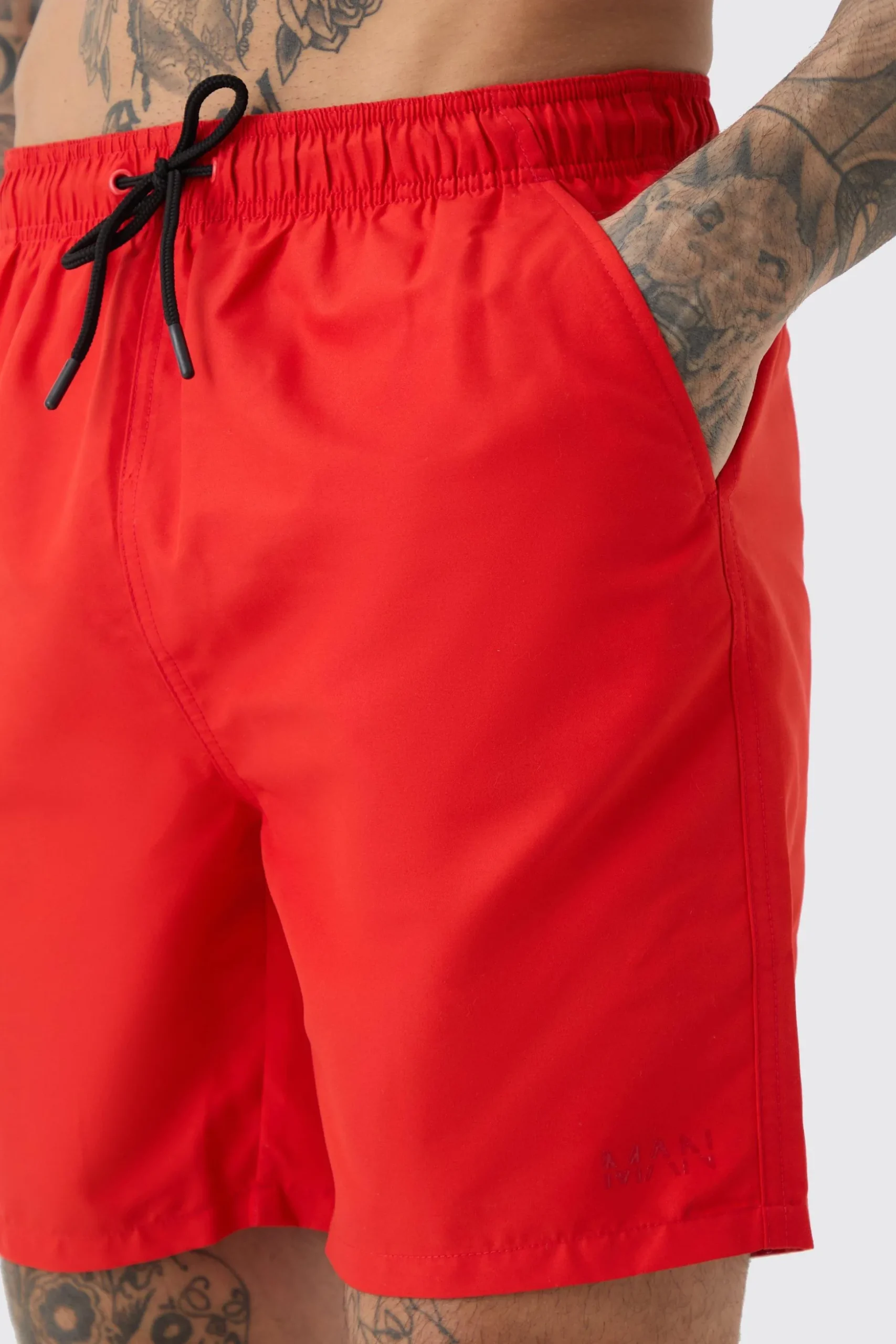 Tall Original Man Mid Length Swim Short | BoohooMAN UK