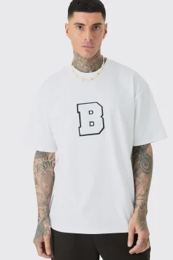 Tall Oversized Applique T-shirt | BoohooMAN UK