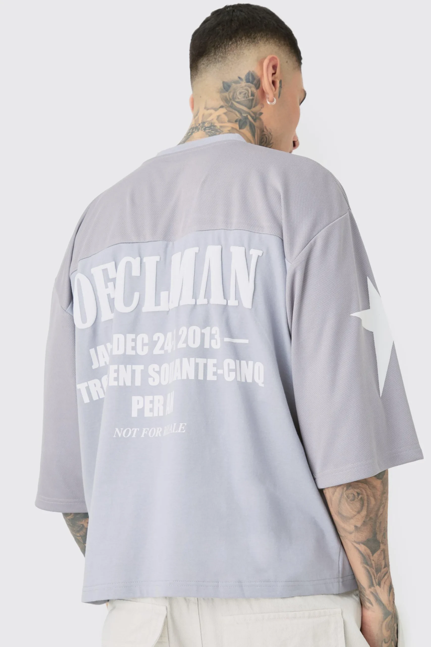 Tall Oversized Boxy Half Sleeve Moto T-Shirt | BoohooMAN UK