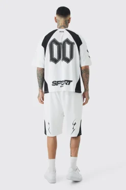 Tall Oversized Boxy Puff Print Moto Extended Neck Tshirt | BoohooMAN UK