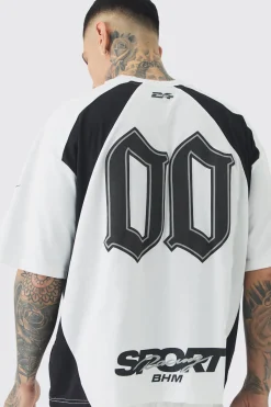 Tall Oversized Boxy Puff Print Moto Extended Neck Tshirt | BoohooMAN UK