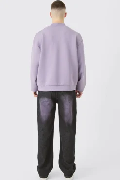 Tall Oversized Boxy Scuba Sweatshirt | BoohooMAN UK