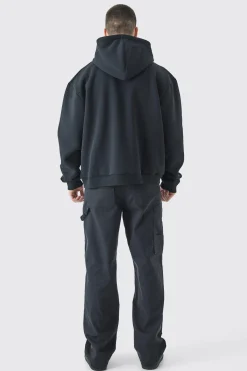 Tall Oversized Boxy Skull Line Drawing Hoodie | BoohooMAN UK
