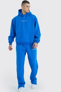 Tall Oversized Boxy Split Hem Tracksuit | BoohooMAN UK