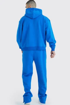 Tall Oversized Boxy Split Hem Tracksuit | BoohooMAN UK