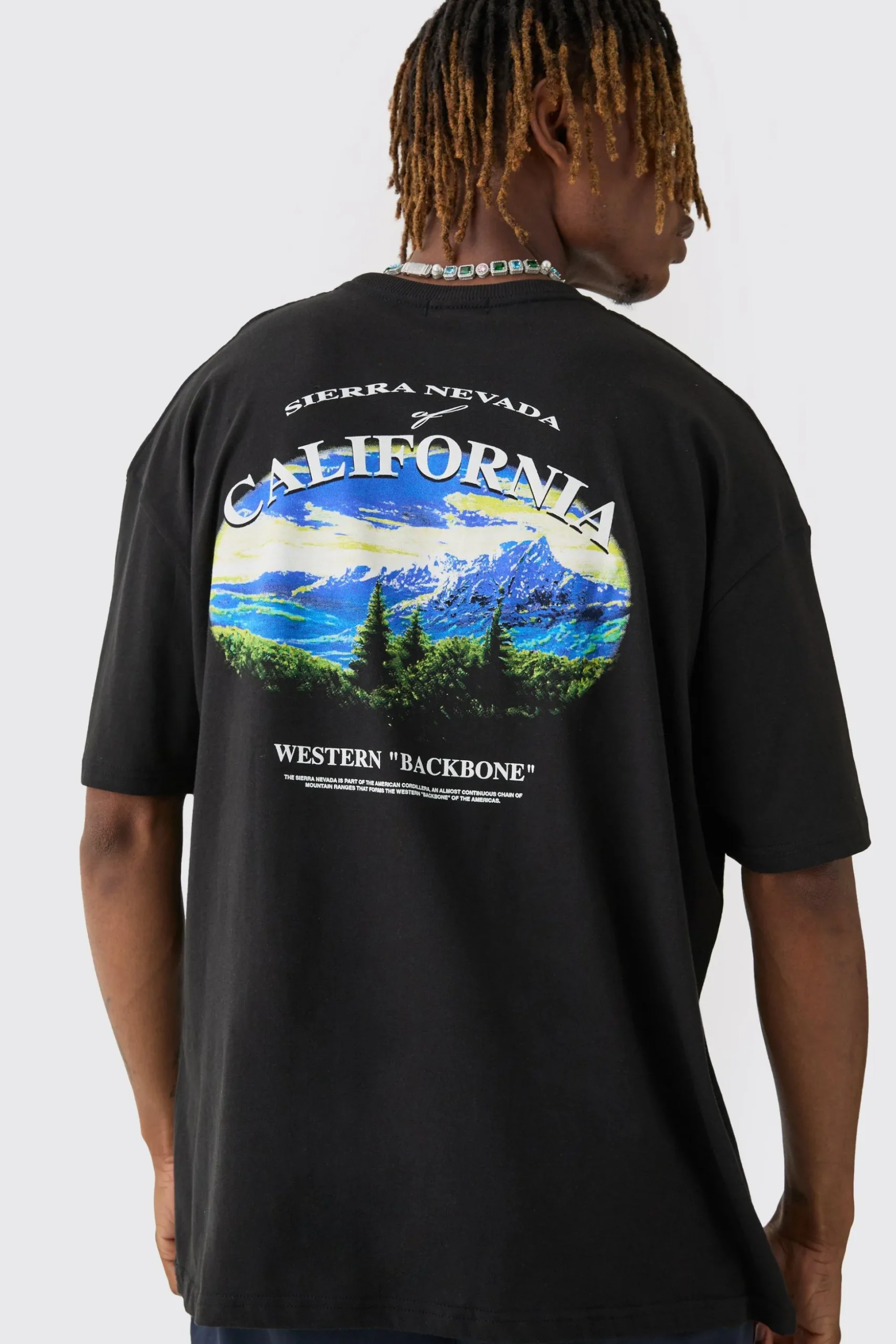 Tall Oversized California Landscape Back Print T-shirt | BoohooMAN UK