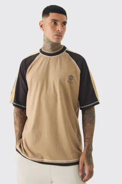 Tall Oversized Carded Heavy Panelled OFCL T-shirt | BoohooMAN UK