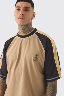 Tall Oversized Carded Heavy Panelled OFCL T-shirt | BoohooMAN UK