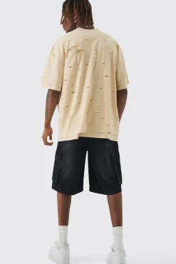 Tall Oversized Double Layer Homme T-shirt | BoohooMAN UK