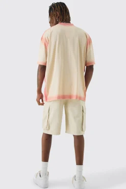 Tall Oversized Extended Neck Spray Wash T-shirt | BoohooMAN UK