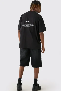 Tall Oversized Extended Neck Limited Print T-shirt | BoohooMAN UK