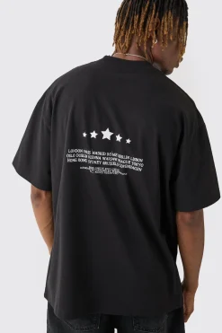 Tall Oversized Extended Neck Limited Print T-shirt | BoohooMAN UK