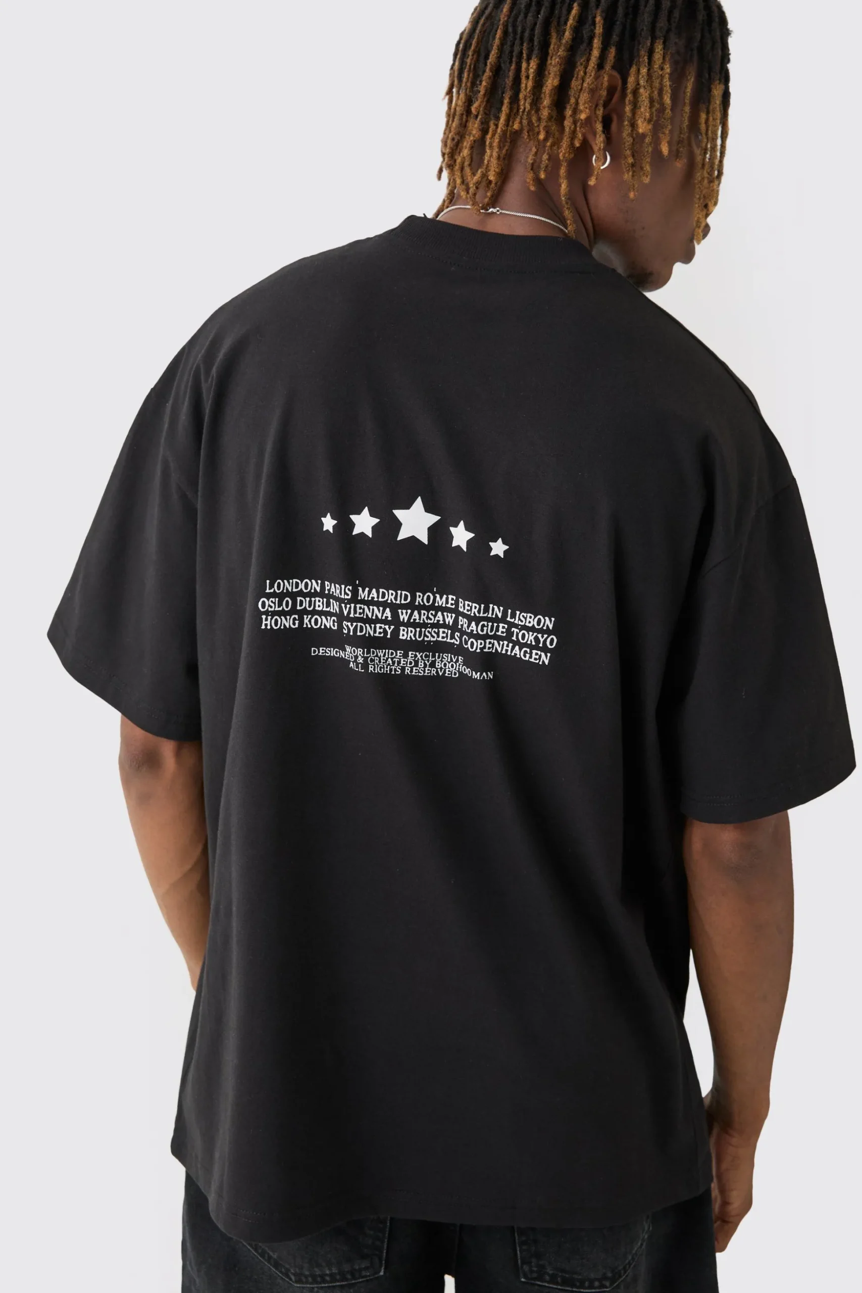 Tall Oversized Extended Neck Limited Print T-shirt | BoohooMAN UK