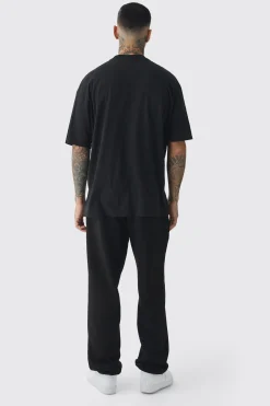 Tall Oversized Extended Neck MMXIII Large Scale Print T-Shirt | BoohooMAN UK