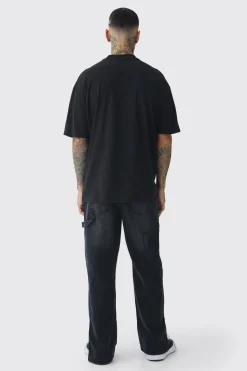 Tall Oversized Extended Neck Eye Large Scale Print T-Shirt | BoohooMAN UK