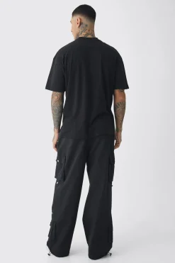 Tall Oversized Extended Neck Cherub Large Scale Print T-Shirt | BoohooMAN UK