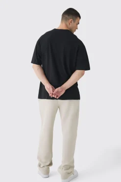 Tall Oversized Extended Neck Pour Homme Puff Print T-Shirt | BoohooMAN UK