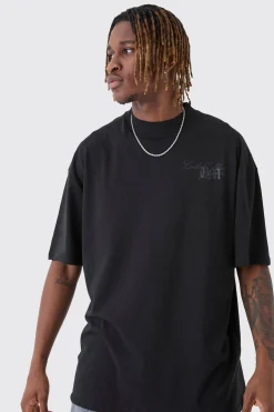 Tall Oversized Extended Neck Limited Edition Print T-Shirt | BoohooMAN UK