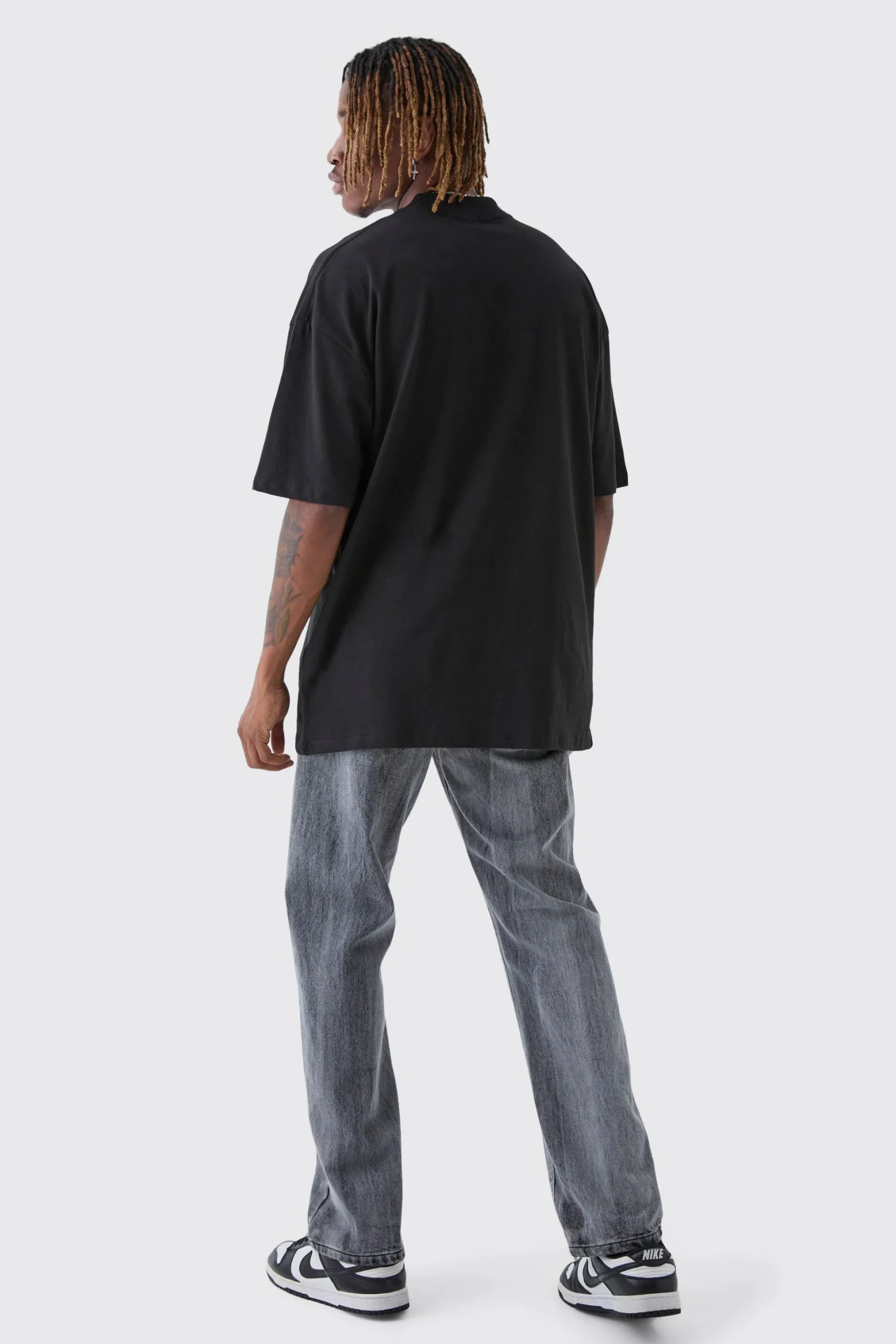 Tall Oversized Extended Neck Limited Edition Print T-Shirt | BoohooMAN UK