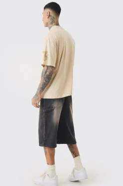 Tall Oversized Extended Official Man Baroque Print T-shirt | BoohooMAN UK