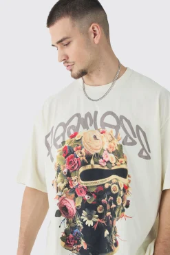 Tall Oversized Fearless Floral Balaclava | BoohooMAN UK