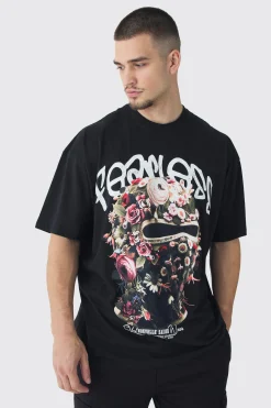 Tall Oversized Fearless Floral Balaclava | BoohooMAN UK