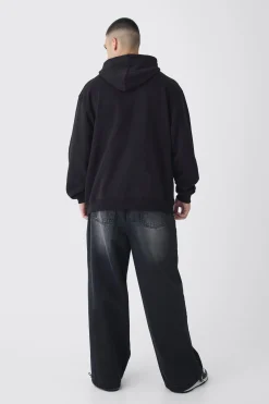 Tall Oversized Floral Balaclava Print Hoodie | BoohooMAN UK