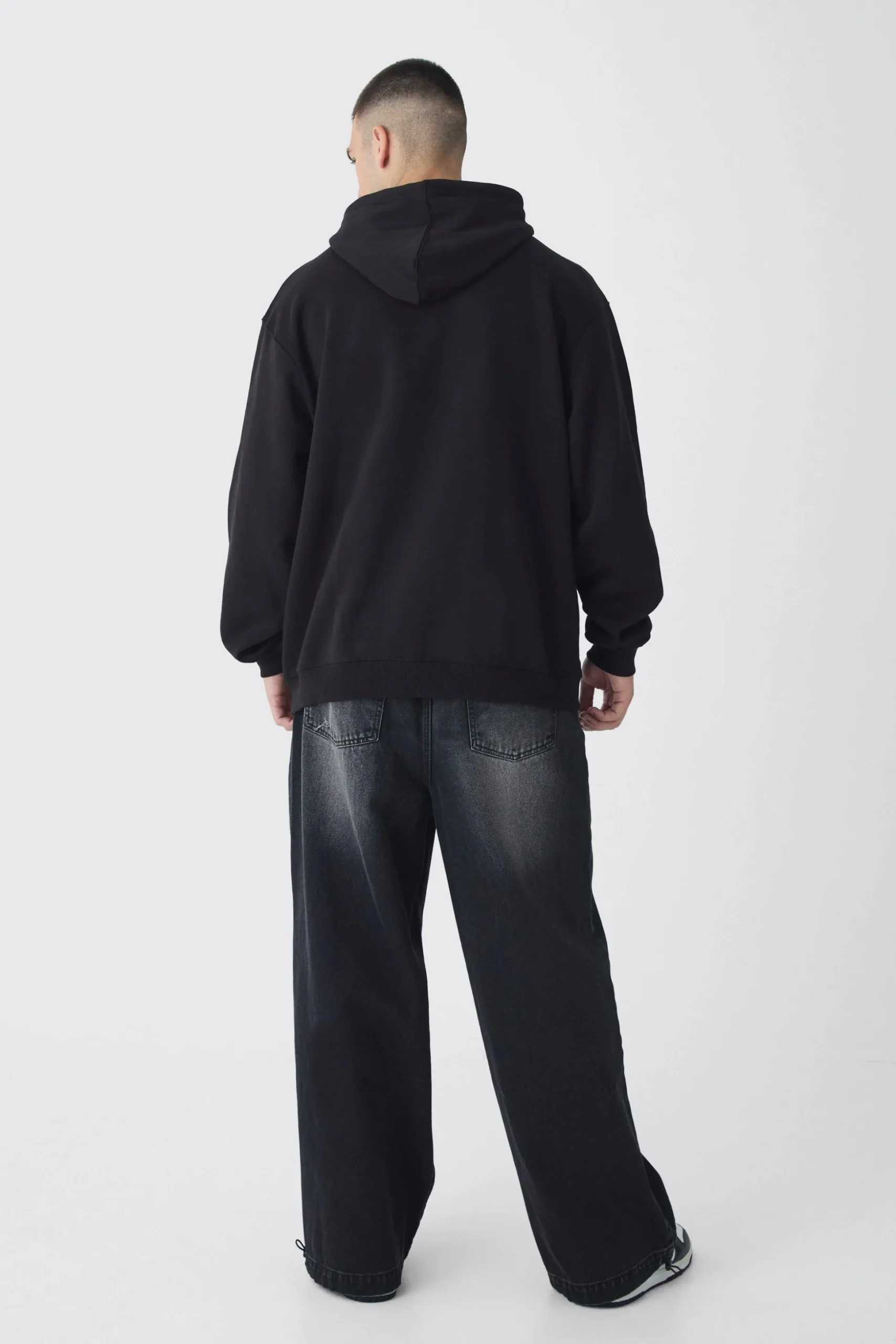 Tall Oversized Floral Balaclava Print Hoodie | BoohooMAN UK