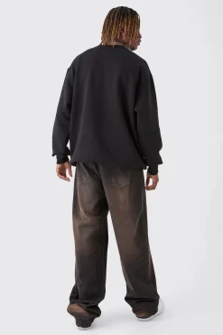 Tall Oversized Floral Embroidered Sweatshirt | BoohooMAN UK