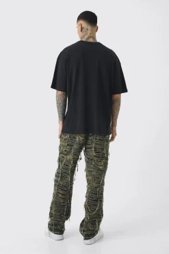 Tall Oversized Floral Mask T-shirt | BoohooMAN UK