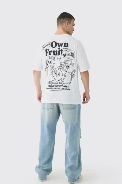 Tall Oversized Fruit Graphic T-Shirt | BoohooMAN UK