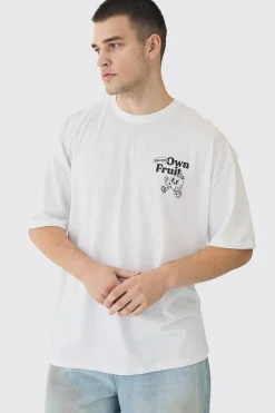 Tall Oversized Fruit Graphic T-Shirt | BoohooMAN UK