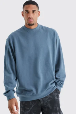 Tall Oversized Heavy Double Neck Sweatshirt | BoohooMAN UK
