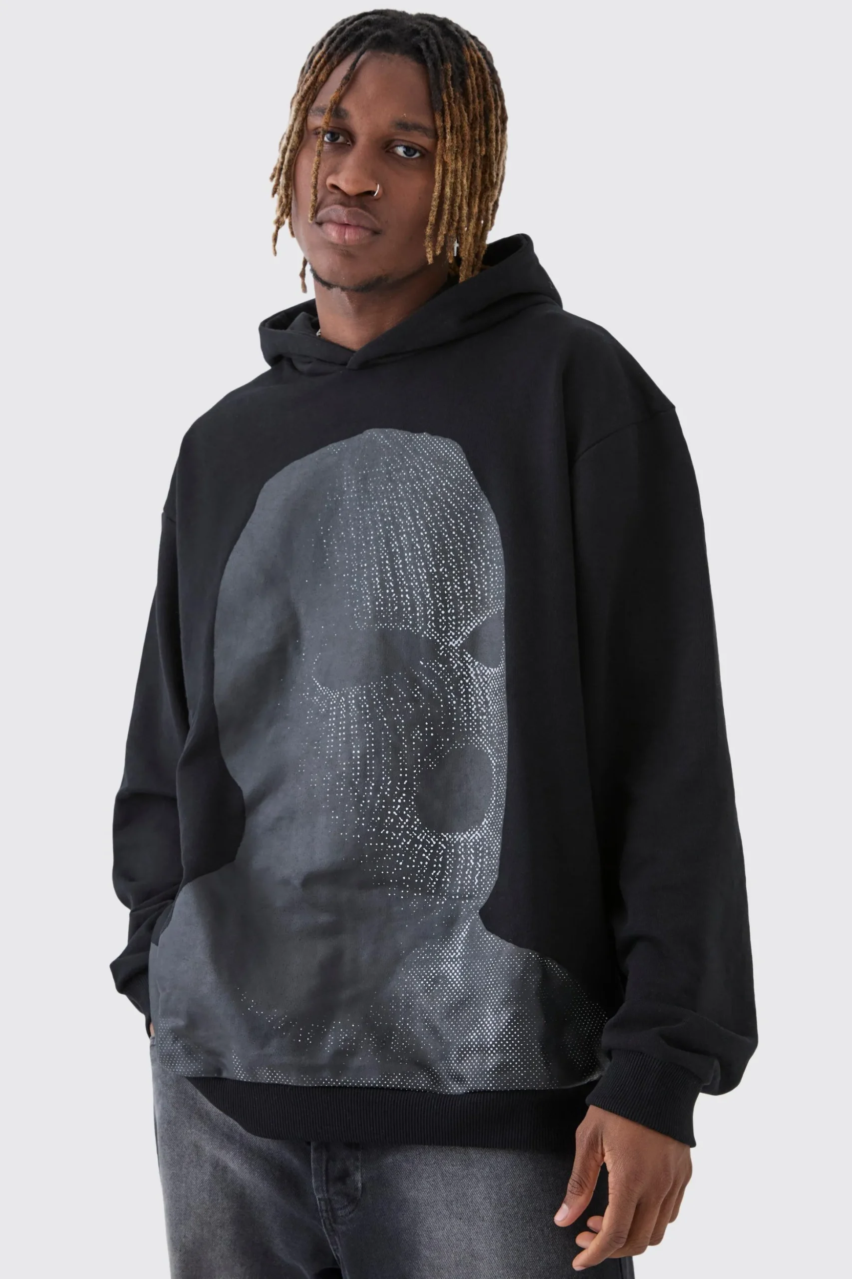 Tall Oversized Heavyweight Loopback Graphic Hoodie | BoohooMAN UK